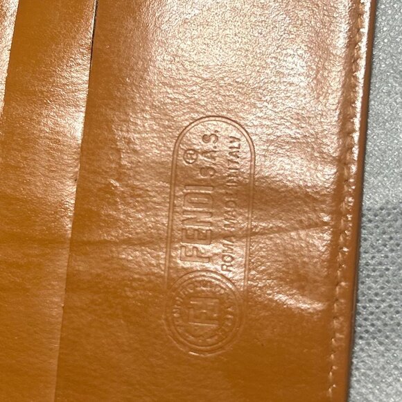 Vintage Fendi Wallet • Pequin Stripe Canvas & Tan Leather • Made in Italy - Picture 14 of 16